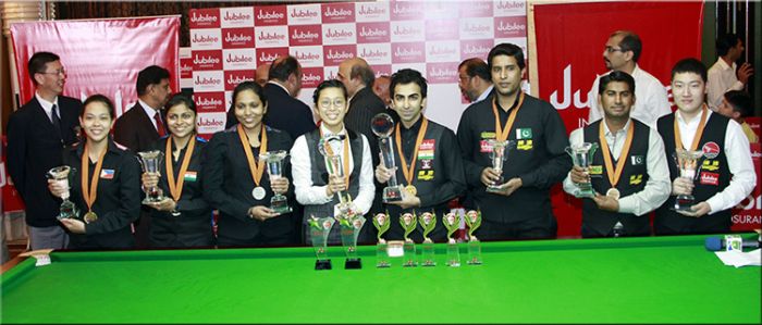 Medal winners of 2015 IBSF World 6Reds Championships
