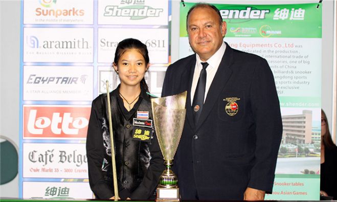 Nutcharat Wongharuthai - Thailand with IBSF Vice President, Maxime Cassis