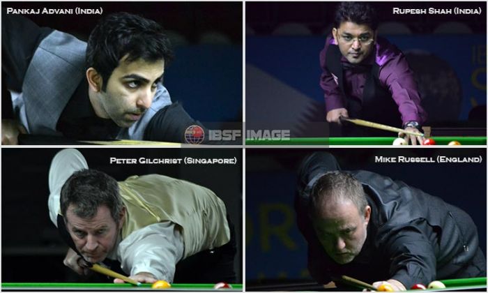 Gilchrist, Advani, Russell and Rupesh advances to Medals round